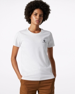 Camisetas Converse Stacked Logo Para Mujer - Blancas | Spain-7925